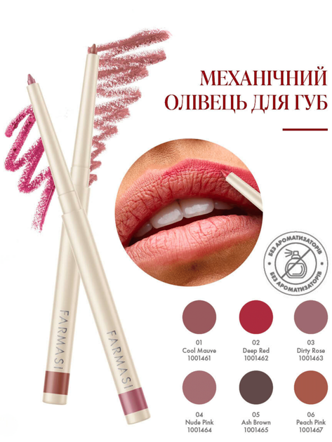 Автоматический карандаш для губ Farmasi 05 Ash Brown 0,35 г - изображение 2