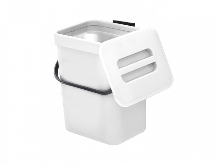 Ведро для мусора MVM с крышкой BIN-11 5л Бело-антрацитовое (BIN-11 5L WHITE/ANTHRACITE) - изображение 2