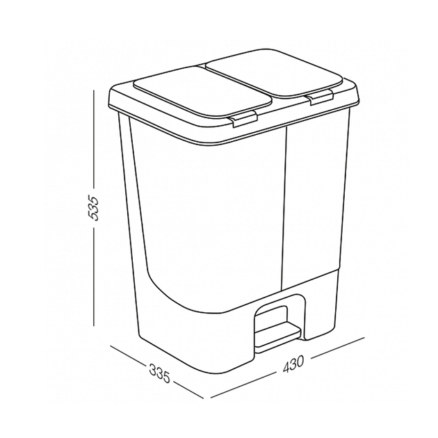 Ведро для мусора MVM сортировочное с крышкой BIN-05 20+20л Серое (BIN-05 (20+20L) LIGHT GRAY/GRAY) - Фото 7 Ведро для мусора MVM сортировочное с крышкой BIN-05 20+20л Серое (BIN-05 (20+20L) LIGHT GRAY/GRAY) - изображение 7