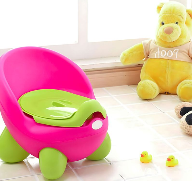 Nocnik dziecięcy EcoToys na nóżkach Różowo-zielony (5905817004492) - obraz 9