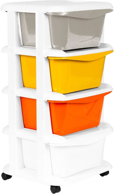 Пластиковий стелаж з ящиками ModernHome by Multistore на коліщатках (5903769978502) - зображення 3