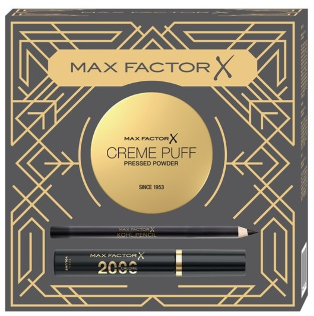 Zestaw Max Factor Prasowany puder do twarzy 14 g + Pogrubiający tusz do rzęs 9 ml + Kredka do oczu 4 g (3616306379220) - obraz 1