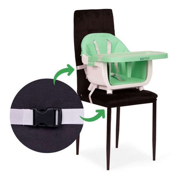 Krzesełko do karmienia EcoToys 2w1 Zielony (5905817004577) - obraz 8