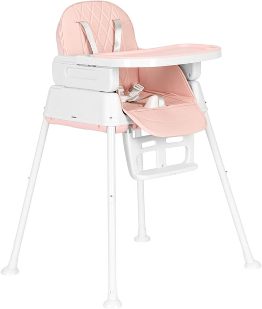 Стільчик для годування EcoToys 3в1 біло-рожевий (5903769979950) - зображення 4