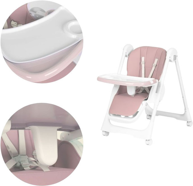 Krzesełko do karmienia EcoToys różowy (5905817001774) - obraz 7