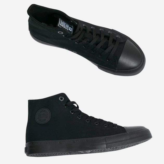 Trampki męskie materialowe za kostkę Big Star Ff174550 906 46 Czarne (5900714816162) - obraz 6