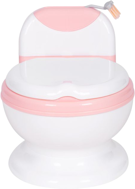 Дитячий горщик EcoToys зі щіткою Біло-рожевий (5905817002924) - зображення 4