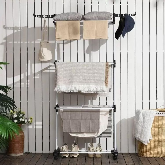 Сушарка для білизни ModernHome by Multistore вертикальна на коліщатках (JM-N601) - зображення 8