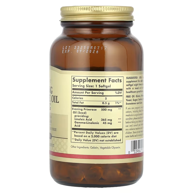 Масло Примулы Вечерней Evening Primrose Oil 500 мг - 180 софтгель 033984010437 - изображение 2