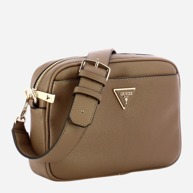 Сумка крос-боді через плече жіноча маленька Guess Meridian HWBG8778140-GRN Світло-коричнева (800070307587) - зображення 3