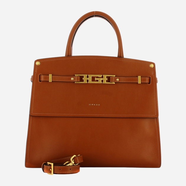 Torba shopper damska skórzana Guess Cristina HWCRCAL2206-COG Brązowa (800070289889) - obraz 4
