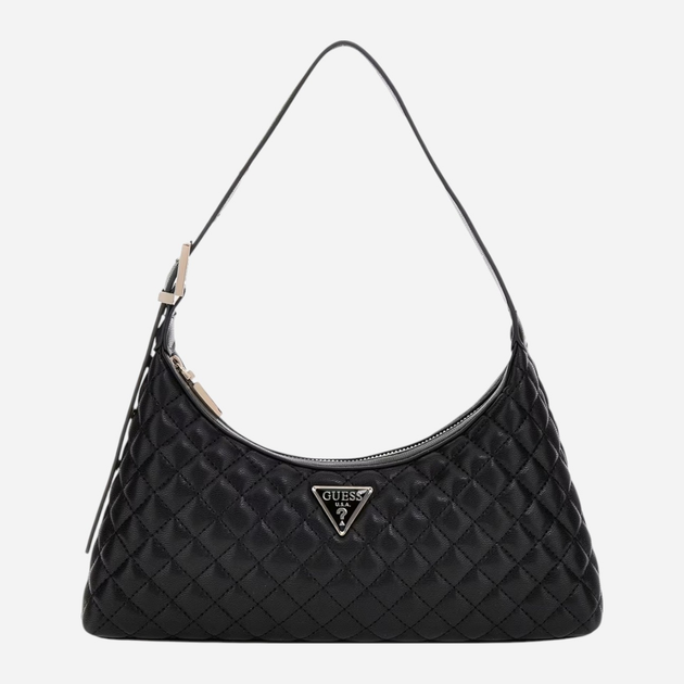 Сумка жіноча середня Guess Eco Rianee HWEQG954117-BLA Чорна (800070334874) - зображення 1