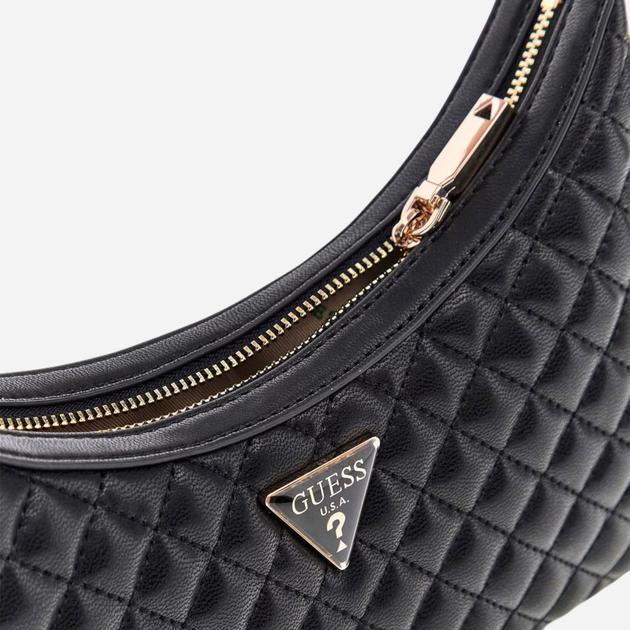 Сумка жіноча середня Guess Eco Rianee HWEQG954117-BLA Чорна (800070334874) - зображення 4