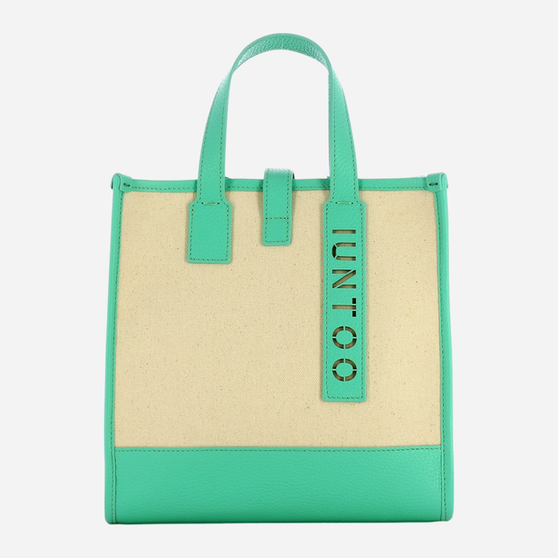 Torba shopper damska IUNTOO 105003-NATURALE/ACQUAMARINA Ciemnogranatowa (800070318309) - obraz 1
