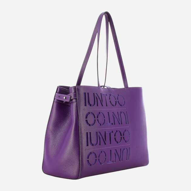 Torba shopper damska skórzana IUNTOO 130001-D45-+-C45 Fioletowa (800070285188) - obraz 3