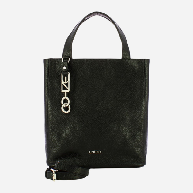 Torba shopper damska skórzana IUNTOO 168080-014 Czarna (800070307927) - obraz 4