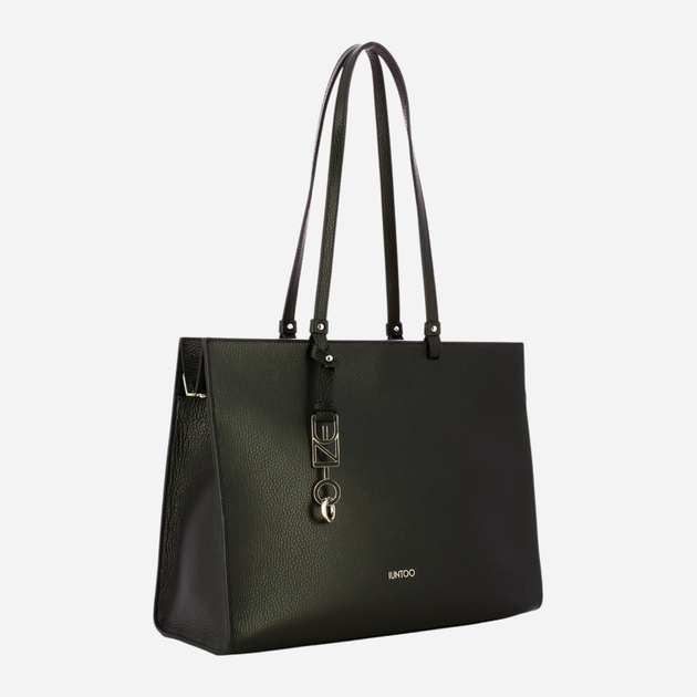 Torba shopper damska skórzana IUNTOO 168093-014 Czarna (800070318231) - obraz 3