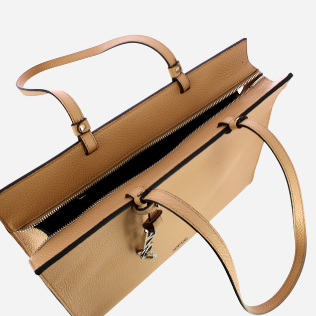 Torba shopper damska skórzana IUNTOO 168093-4720 Beżowa (800070318228) - obraz 4