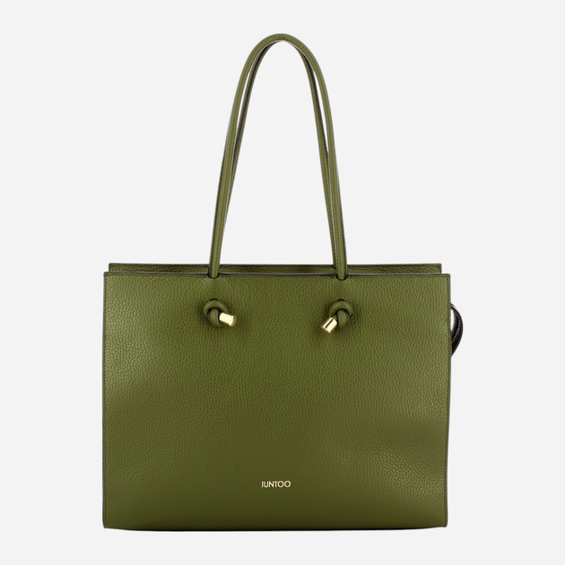 Torba shopper damska skórzana IUNTOO 168106-024 Zielona (800070329017) - obraz 1
