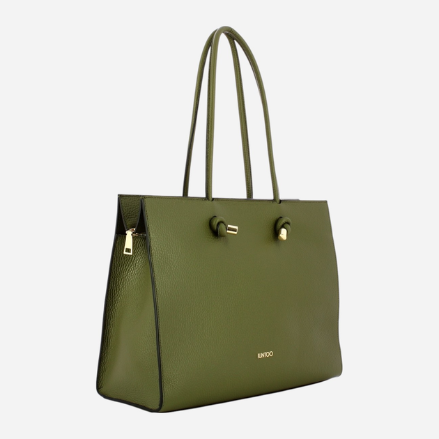 Torba shopper damska skórzana IUNTOO 168106-024 Zielona (800070329017) - obraz 3