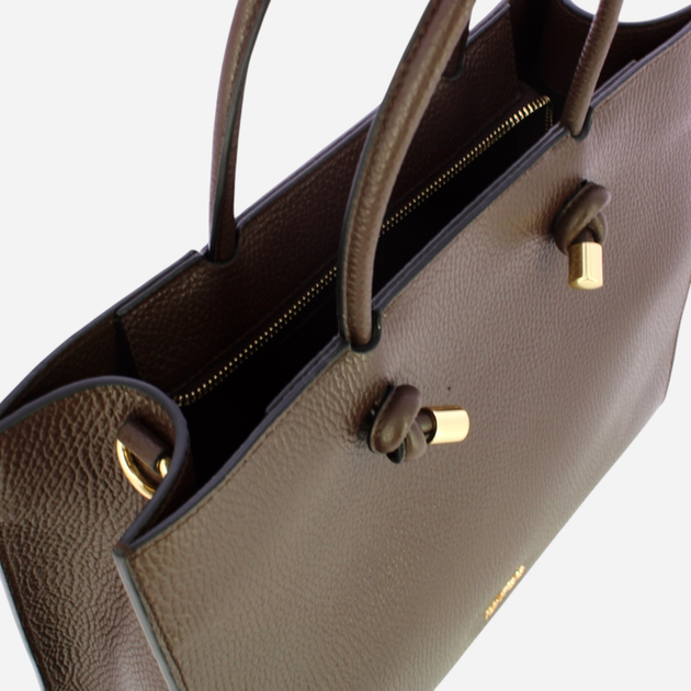 Torba shopper damska skórzana IUNTOO 168107-4105 Brązowa (800070329009) - obraz 5