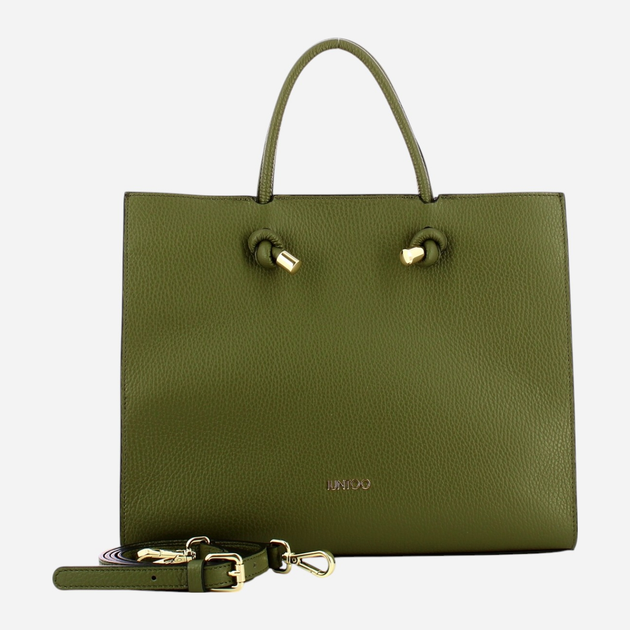 Torba shopper damska skórzana IUNTOO 168107-024 Zielona (800070329020) - obraz 4