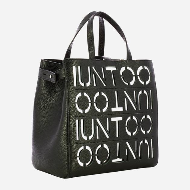 Сумка шопер жіноча IUNTOO 175003-NERO+ARGENTO Чорна (800070329310) - зображення 3