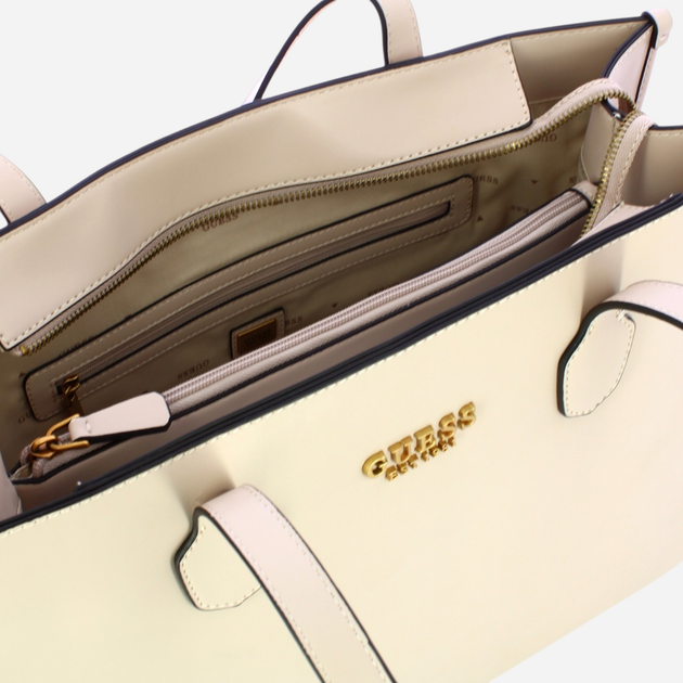 Torba shopper damska duża Guess Silvana HWVB8665240-LGR Beżowa (800070325041) - obraz 4