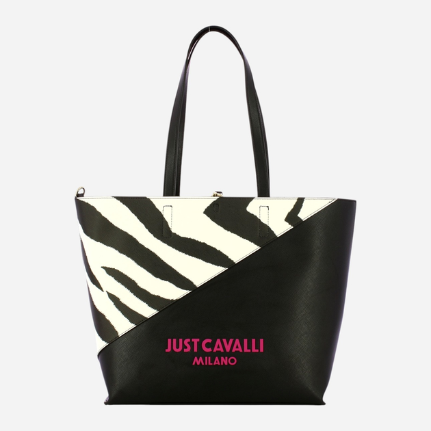 Torba shopper damska Just Cavalli 76RA4BU1ZSA85L01 Czarna (800070321854) - obraz 1