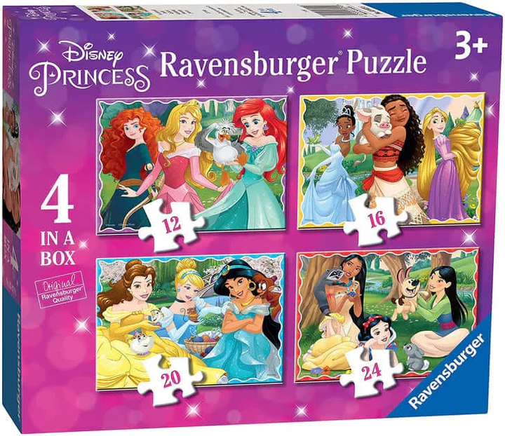 Puzzle Ravensburger Księżniczki 4 w 1 12 + 16 + 20 + 24 elementów (4005556073979) - obraz 1