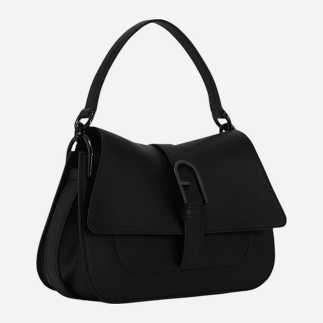 Сумка багет жіноча з натуральної шкіри маленька Furla Flow Mini WB01032BX2045O60001020 Чорна (800070310957) - зображення 4