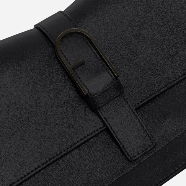 Сумка крос-боді через плече жіноча з натуральної шкіри середня Furla Flow M WB00996BX2045O60001020 Чорна (800070319081) - зображення 6