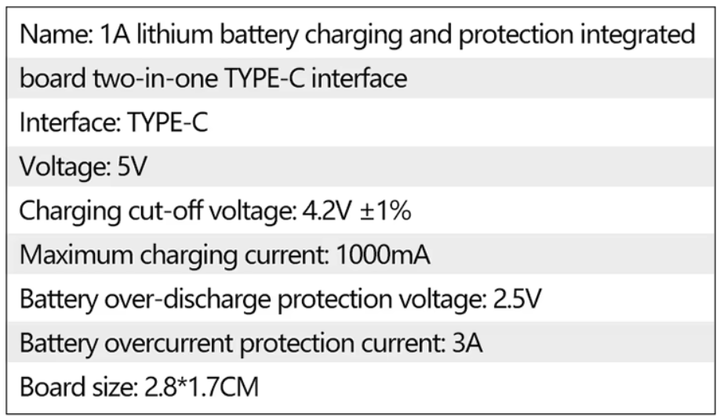 Преобразователи напряжения type-C USB Плата Заряда 1s модуль li-ion чіп 4056 18650 Lithium зарядного пристрою - изображение 3