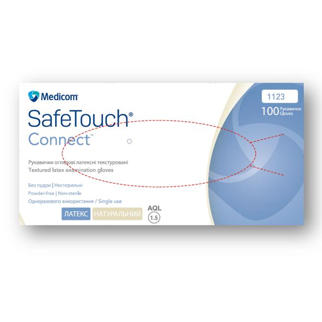 Латексні рукавички Medicom SafeTouch® Connect одноразові текстуровані без пудри розмір XL 500 шт. Білі (5,5 г.) - изображение 1