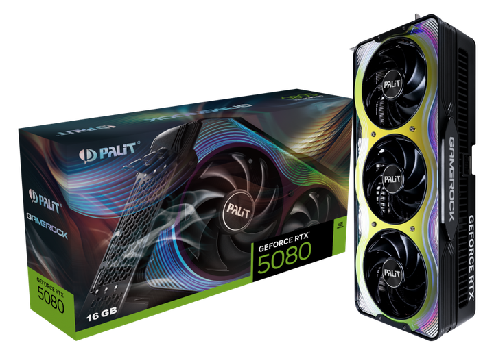 16GB 5080 RTX GF Відеокарта ▷ 新品未開封 16GB GameRock 5080 RTX GeForce GDDR7 (NE75080019T2 Palit GameRock グラフィックボード・グラボ・ビデオカード