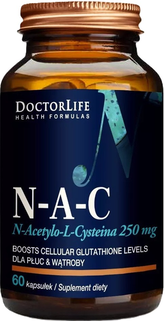 Suplement diety Doctor Life N-A-C n-acetylo-l-cysteina 250 mg 60 kapsułek (5906874819951) - obraz 1