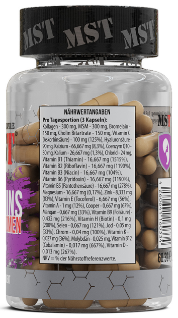 MST Витамины для Женщин с коллагеном, Vitamins for Woman – 90 капсул (4260641160334) - изображение 2