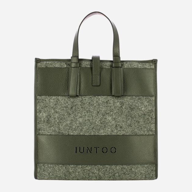Сумка шопер жіноча з натуральної шкіри IUNTOO 115001-GRIGIO+-LANA-COTTA-GRIG Сіра (800070310032) - зображення 1