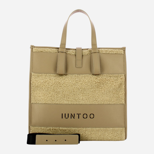 Сумка жіноча середня IUNTOO 115001-TAUPE+TEDDY-TAUPE Бежева (800070310037) - зображення 4