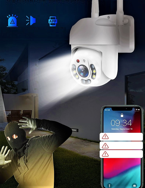 Вулична IP WIFI 2Mp IP66 камера відеоспостереження з віддаленим доступом YH-Q03S (YCC 365 APP) - зображення 4
