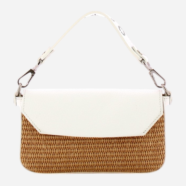 Сумка багет жіноча маленька IUNTOO 126013-CAMEL-BIANCO Коричнева (800070305811) - зображення 1