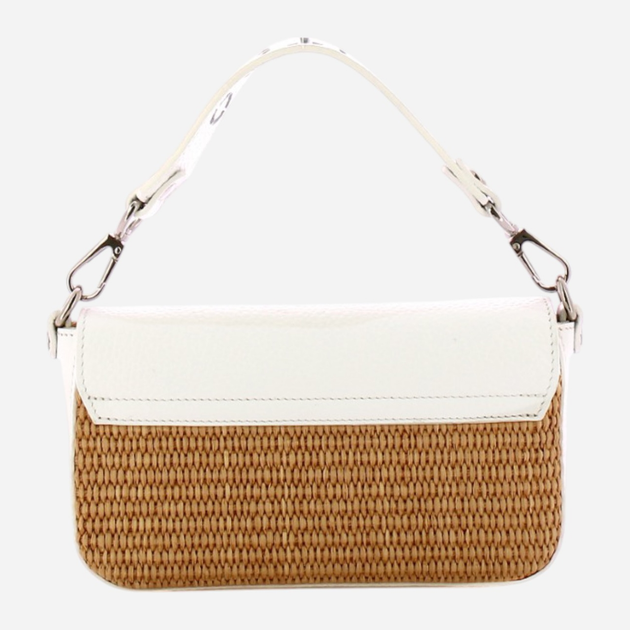 Сумка багет жіноча маленька IUNTOO 126013-CAMEL-BIANCO Коричнева (800070305811) - зображення 2