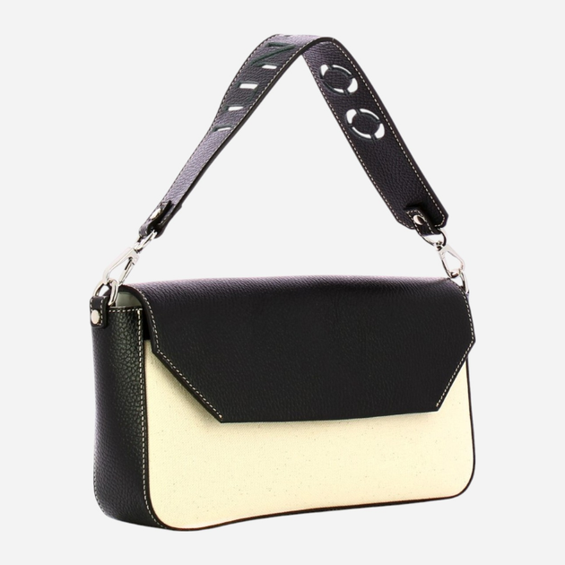 Сумка крос-боді через плече жіноча середня IUNTOO 126001-NERO-NATURALE Чорна (800070303346) - зображення 3