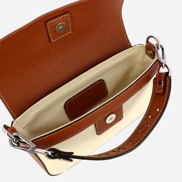 Torebka crossbody damska mała IUNTOO 126003-CUOIO-NATURAL Brązowa (800070303347) - obraz 5