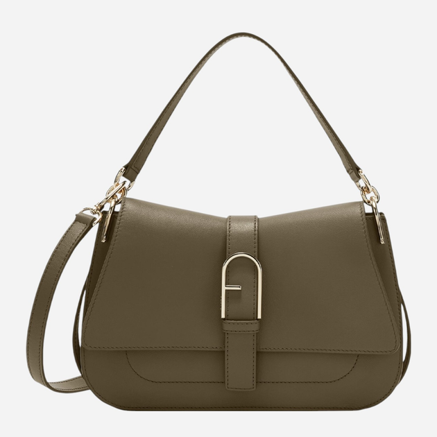 Сумка крос-боді через плече жіноча з натуральної шкіри середня Furla Flow M WB00996BX20452810S1007 Зелена (800070325830) - зображення 1