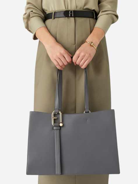 Сумка шопер жіноча з натуральної шкіри Furla Nuvola L WB01371BX20452269S1007 Сіра (800070331321) - зображення 2
