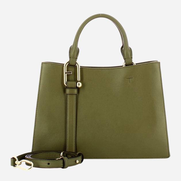 Torba shopper damska skórzana Furla Nuvola M WB01336BX20452810S1007 Zielona (800070325832) - obraz 4