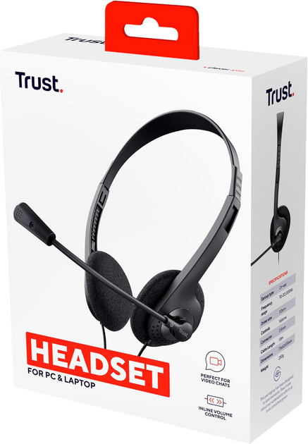Słuchawki Trust Chat Headset Black (8713439246599) - obraz 8