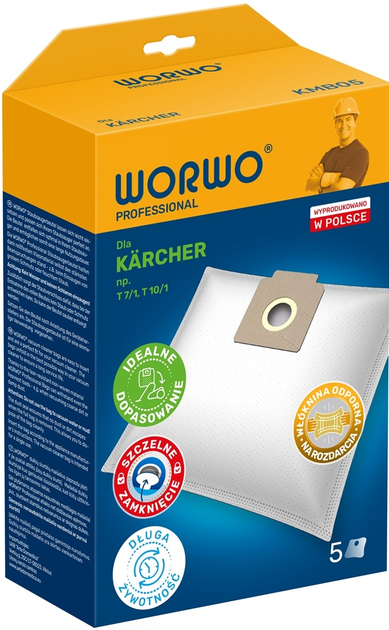 Набір мішків Worwo Karcher 6904315 KMB05 PRO /KPL5 (5901362005397) - зображення 1