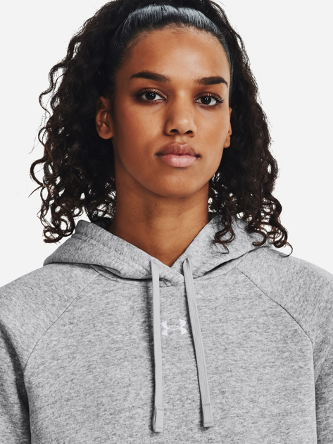 Худі тепле жіноче Under Armour UA Rival Fleece Hoodie 1379500-013 L Сіре (196883862191) - зображення 4